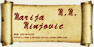 Marija Minjović vizit kartica